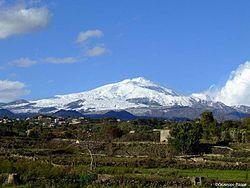 Mount Etna seen from Tremestieri.