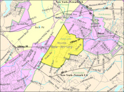 Census Bureau map of Mine Hill Township, New Jersey