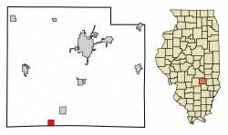 Location of Edgewood in Effingham County, Illinois.