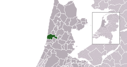 Highlighted position of Castricum in a municipal map of North Holland