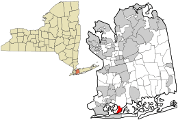 Location in Nassau County and the state of New York.