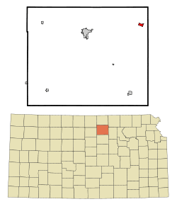Location within Cloud County and Kansas