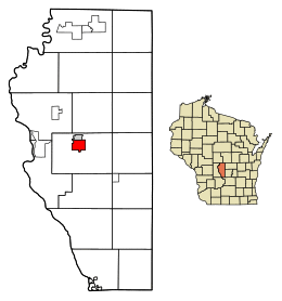 Location of Adams in Adams County, Wisconsin.