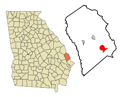 Location in Effingham County and the state of Georgia