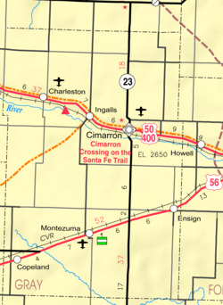 KDOT map of Gray County (legend)