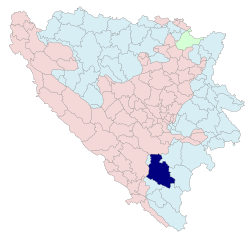 Location of Nevesinje within Republika Srpska