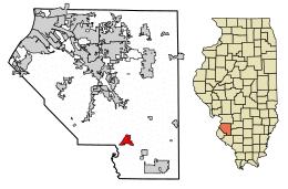 Location of New Athens in St. Clair County, Illinois.