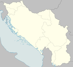 Location of Banjica within occupied Yugoslavia