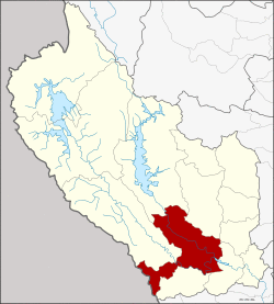 District location in Kanchanaburi Province
