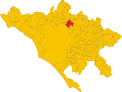 location of Monterotondo in the Metropolitan City of Rome