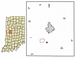 Location of New Market in Montgomery County, Indiana.