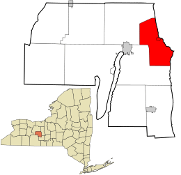 Location in Yates County and the state of New York.
