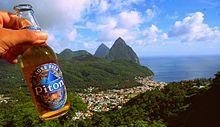 Piton Beer with a View of the Piton Mountains