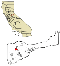 Location of Drytown in Amador County, California.