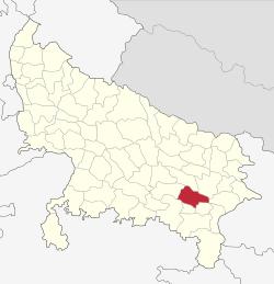 Location of Jaunpur district in Uttar Pradesh