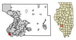 Location of Venice in Madison County, Illinois.