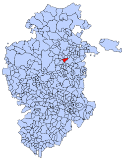 Municipal location of Salinillas de Bureba in Burgos province