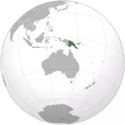 Location of Papua New Guinea (green)