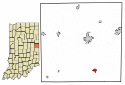 Location of Lynn in Randolph County, Indiana.