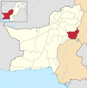 Map of Balochistan with Dera Bugti District highlighted
