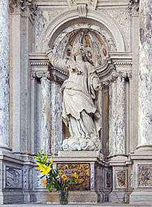 Chiesa di Sant'Andrea Apostolo ou della Zirada Venezia - lato destro, secondo altare statua marmorea Santa Maria di Cleofa (secolo XVIII).jpg