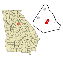 Location in Morgan County and the state of Georgia