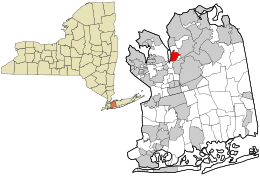 Location in Nassau County and the state of New York.