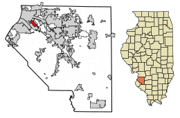 Location of Alorton in St. Clair County, Illinois.