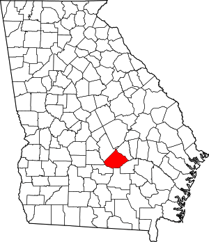 Map of Georgia highlighting Telfair County