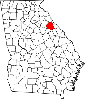 Map of Georgia highlighting Wilkes County