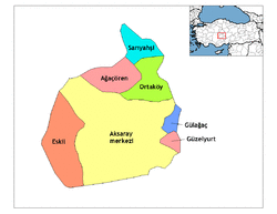 Location of Güzelyurt within Turkey.