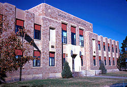 Emmons County Courthouse in Linton - Dedicated, October 6, 1934 on the occasion of the 50th anniversary of Emmons County