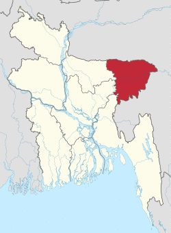 Map of Sylhet Division