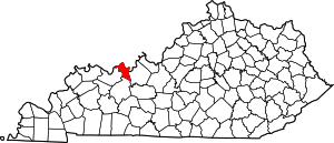 Map of Kentucky highlighting Hancock County