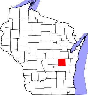 Map of Wisconsin highlighting Winnebago County