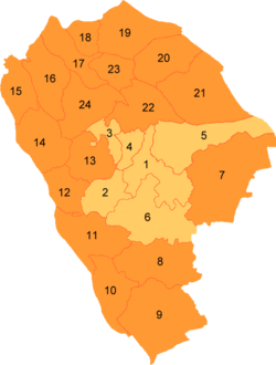 Xiaolan is labeled '16' on this map of Zhongshan