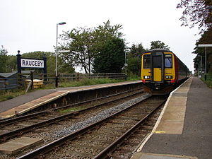 Train at Rauceby railway station in 2008.jpg