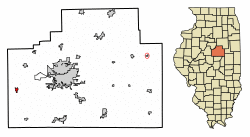 Location of Stanford in McLean County, Illinois.