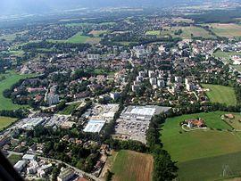 An aerial view of Ferney-Voltaire