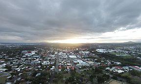 Ipswich QLD Australia aerial shot of Ipswich CBD and surrounds