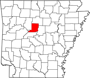 Map of Arkansas highlighting Conway County