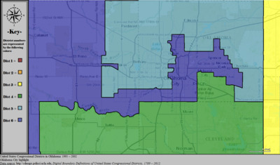 United States Congressional Districts in Oklahoma (metro highlight), 1993 – 2002.tif