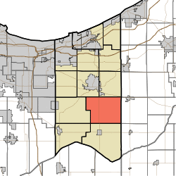 Map highlighting Morgan Township, Porter County, Indiana.svg