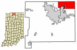 Location of Granger in St. Joseph County, Indiana.