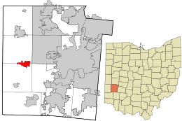 Location in Montgomery County and the state of Ohio.