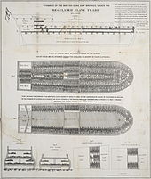 A plan of the slave ship Brookes, showing the extreme overcrowding experienced by enslaved people on the Middle Passage