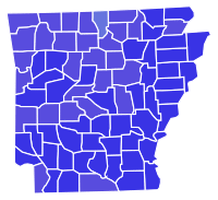 Arkansas Senate Election Results by County, 2008.svg
