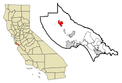 Location in Santa Cruz County and the state of California