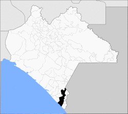 The location of Tapachula municipality in Chiapas