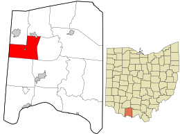 Location in Adams County and the state of Ohio.